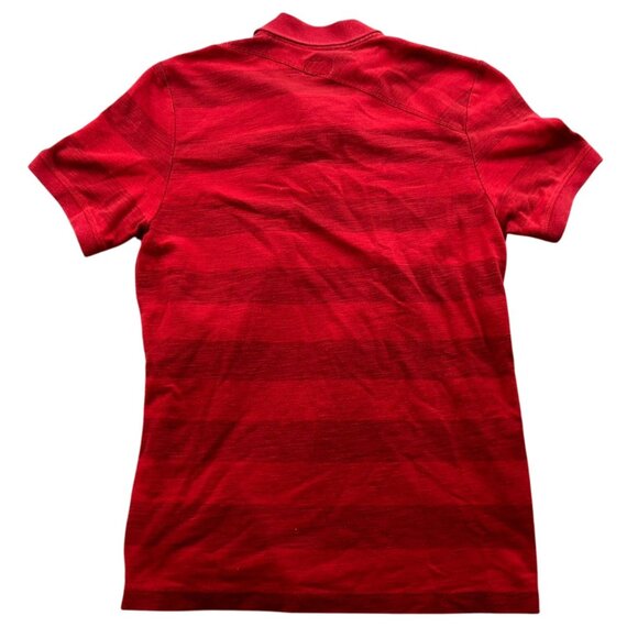 Volcom Mens Polo Shirt Medium Striped Casual Lightweight Short Sleeve Red Y2K - Picture 2 of 13